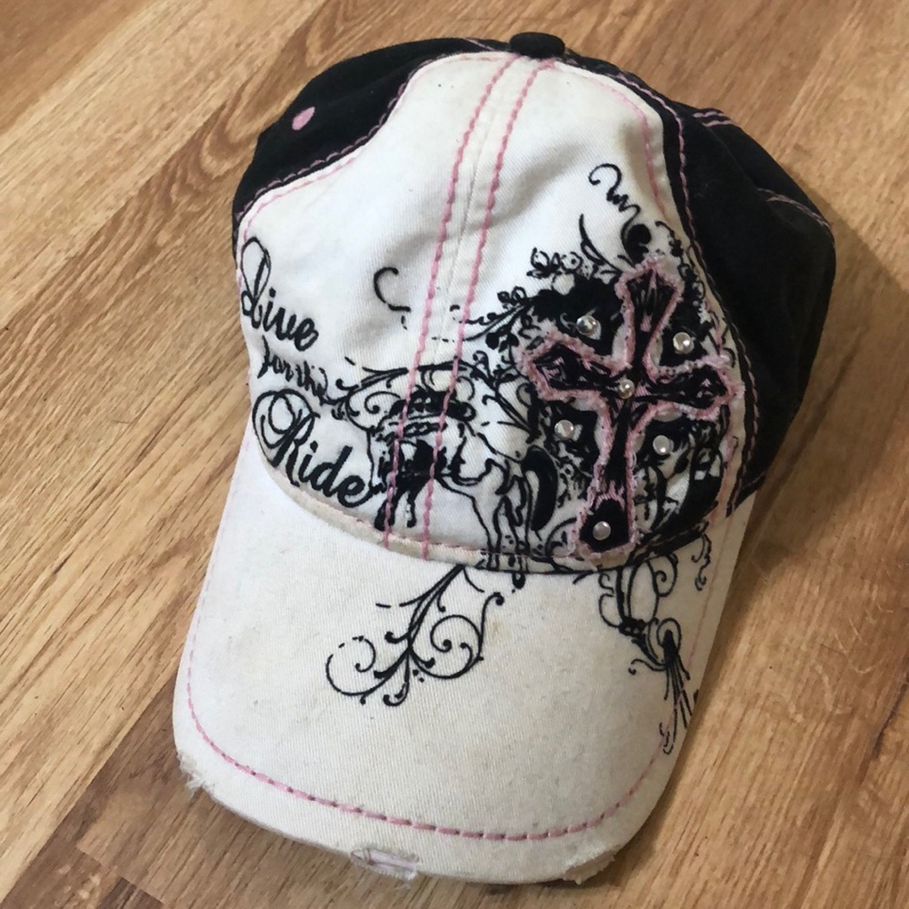 Cross cowgirl western ball cap hat